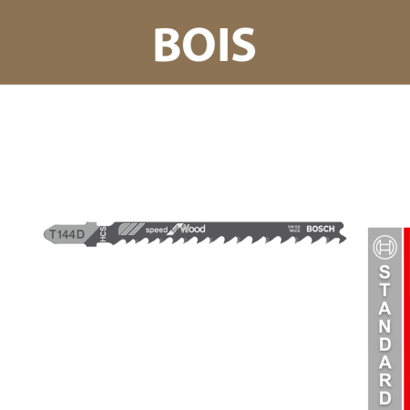 Lot de 5 lames de scie sauteuse 100 mm T 144 D Bois BOSCH