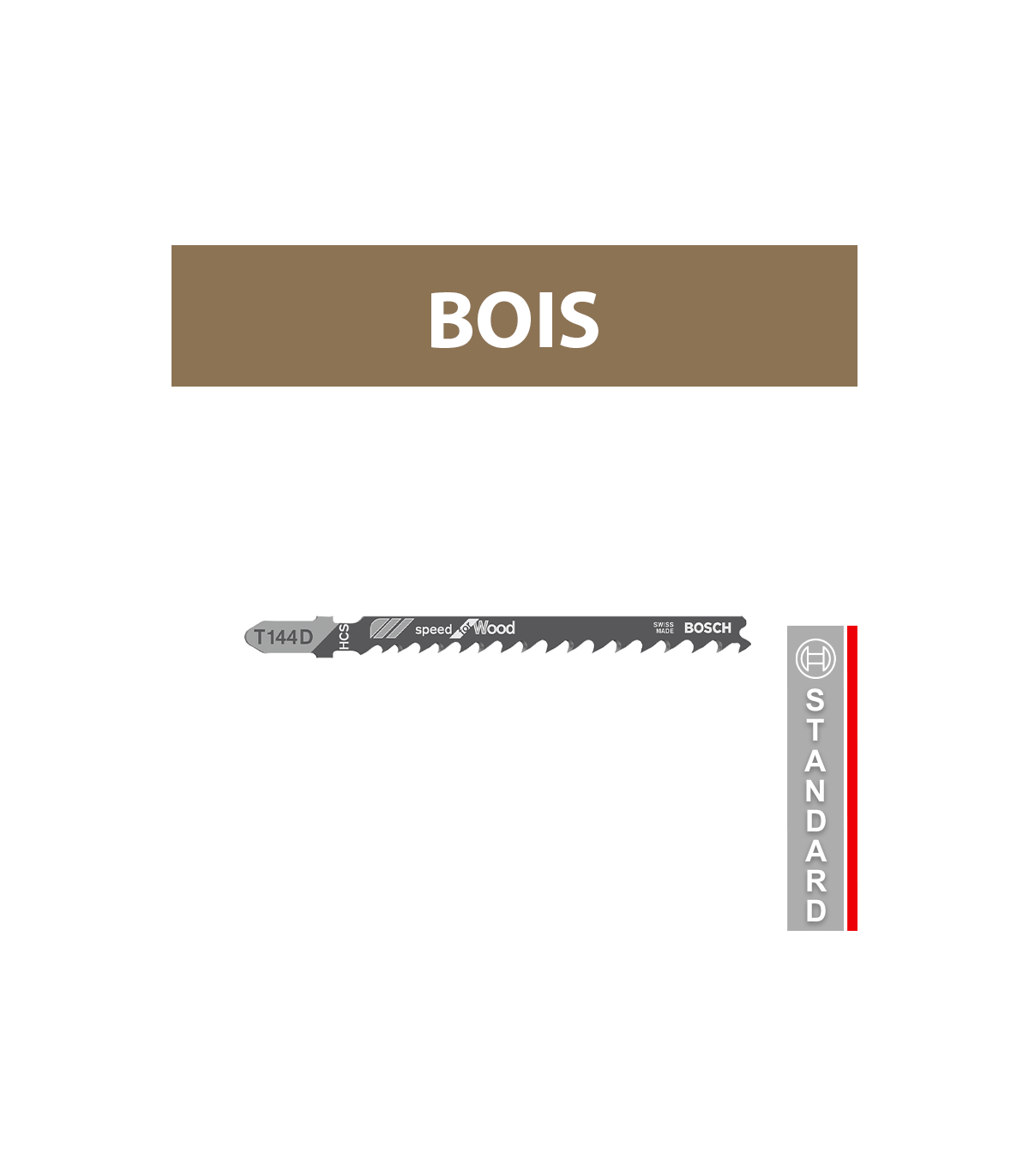 Lot de 5 lames de scie sauteuse 100 mm T 144 D Bois BOSCH