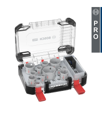 Coffret de 8 scies trépans PRO Multi Material PC Plus + Forets de centrage BOSCH