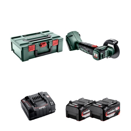 Meuleuse d'angle Ø76mm 18V CC 18 LTX BL + 2 batteries 18V 5.2 Ah + 1 chargeur ASC 145 METABO
