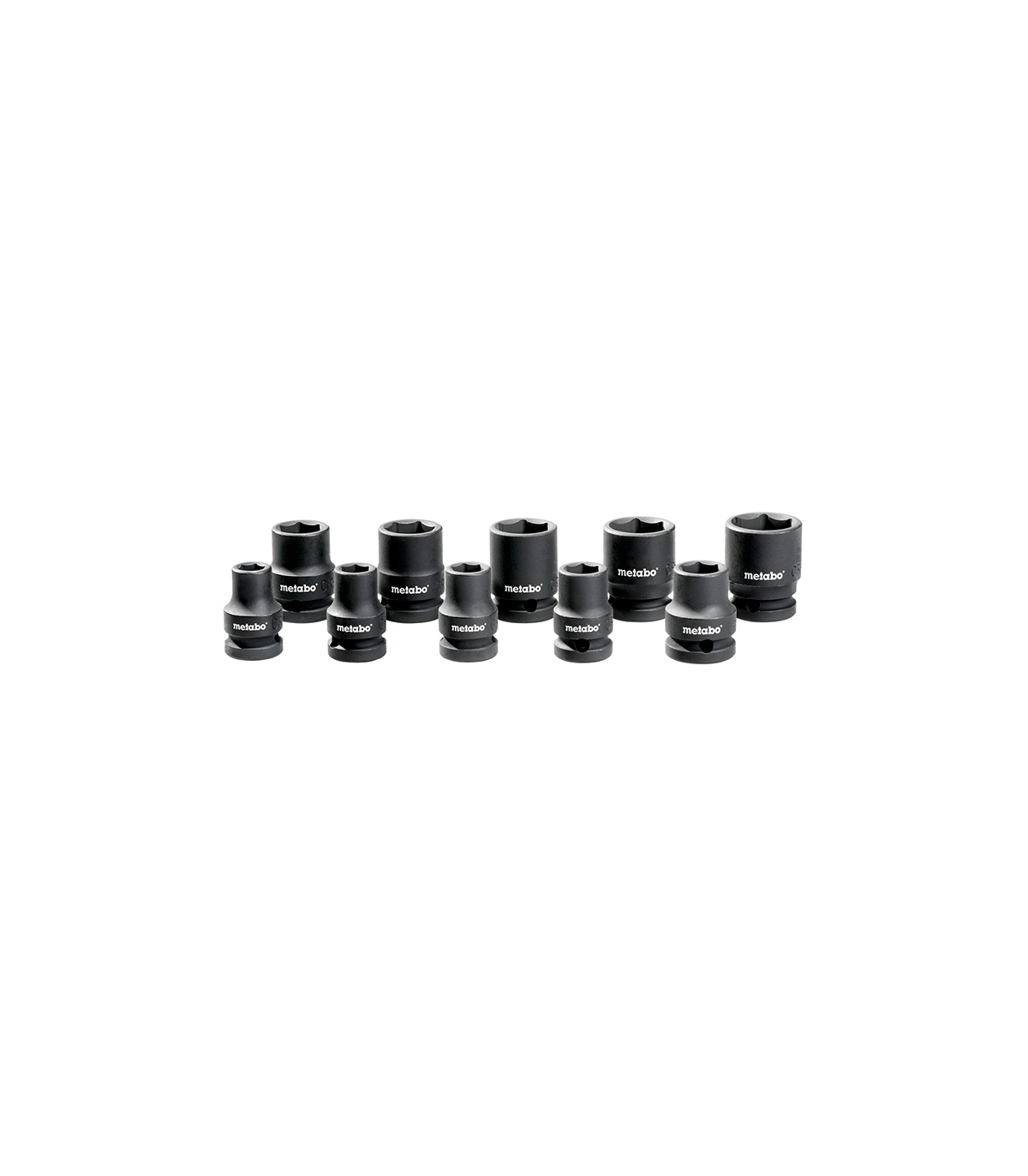 Jeu de 10 clés à douilles 1/2" antichoc METABO