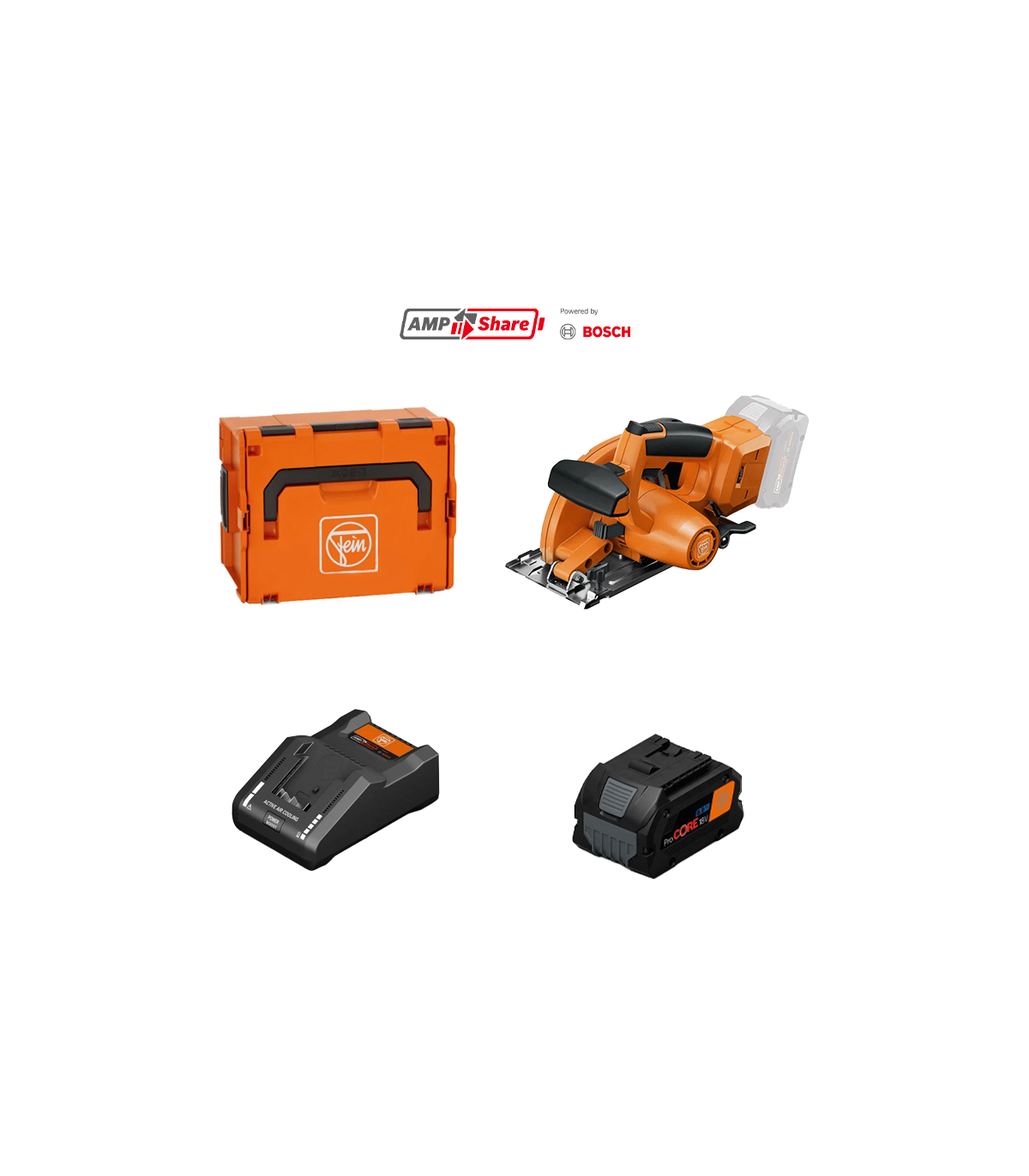 Scie circulaire Ø150 mm 18V F-IRON CUT 57 AS FEIN + 1 Batterie ProCore 18V 8,0 Ah AS + 1 Chargeur rapide GAL18 V-160 AS