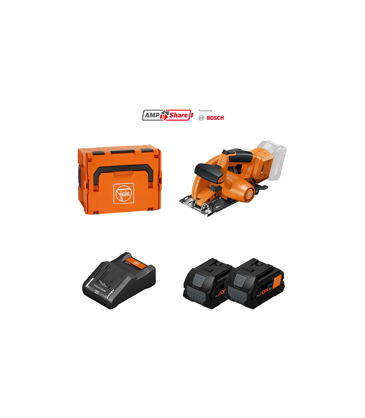 Scie circulaire Ø150 mm 18V F-IRON CUT 57 AS FEIN + 2 Batteries ProCore 18V 8,0 Ah AS + 1 Chargeur rapide GAL18 V-160 AS