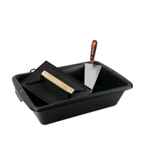 Lot de maçon : Auge 25L + truelle 20cm + taloche 26x35cm MONDELIN