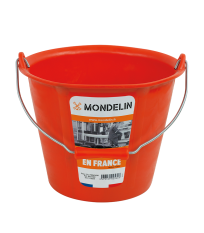 Seau 12L de maçon Prochok orange avec poignée MONDELIN