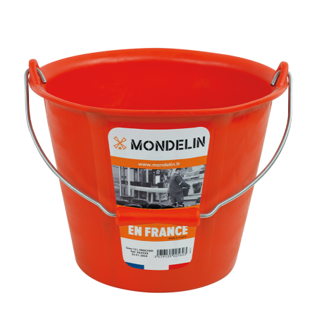 Seau 12L de maçon Prochok orange avec poignée MONDELIN