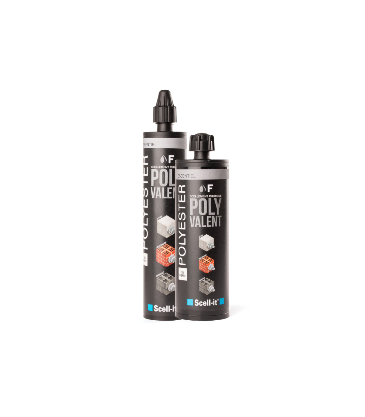 Cartouche résine de scellement chimique 300ML Polyester polyvalente ton béton SCELL-IT