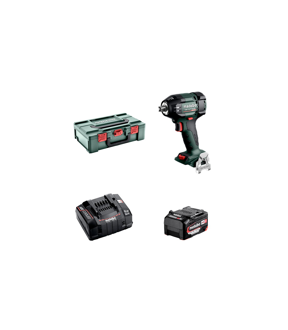 Visseuse à chocs 18V SSW 18 LTX 550 BL + 1 batterie 18V 5,2 Ah + 1 chargeur ASC 145 METABO