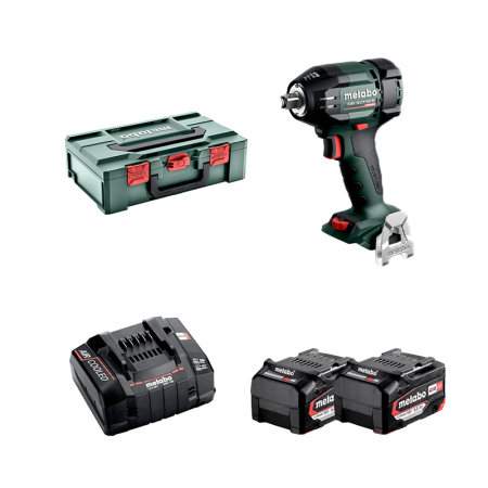 Visseuse à chocs 18V SSW 18 LTX 550 BL + 2 batteries 18V 5,2 Ah + 1 chargeur ASC 145 METABO
