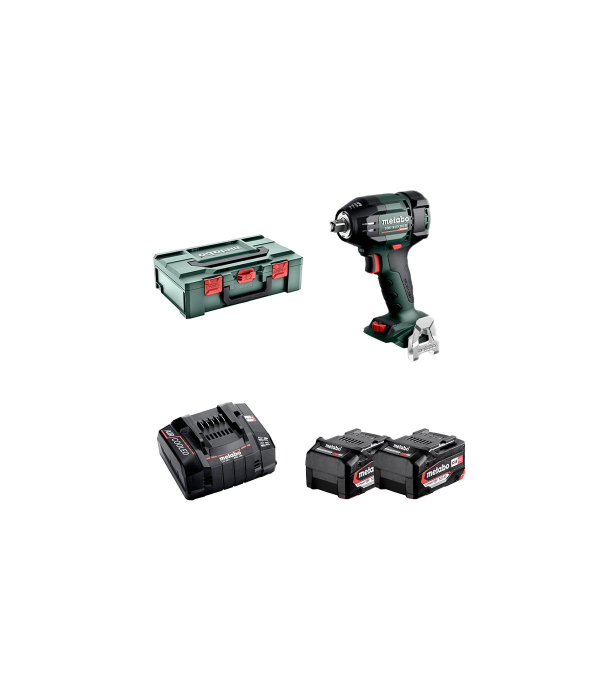 Visseuse à chocs 18V SSW 18 LTX 550 BL + 2 batteries 18V 5,2 Ah + 1 chargeur ASC 145 METABO