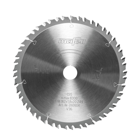 Lame de scie carbure 162 x 1,8 x 20 mm 49 dents Bois MAFELL