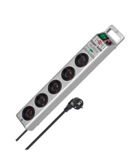 Multiprise Super-Solid 5 prises avec interrupteur et parasurtenseur 13500A BRENNENSTUHL