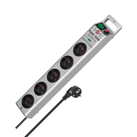 Multiprise Super-Solid 5 prises avec interrupteur et parasurtenseur 13500A BRENNENSTUHL