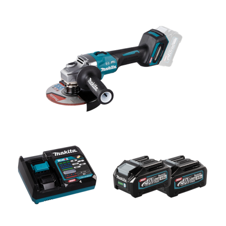 Meuleuse Ø150mm 40V GA035GZ + 2 batteries 40V 4 Ah + chargeur rapide DC40RA MAKITA