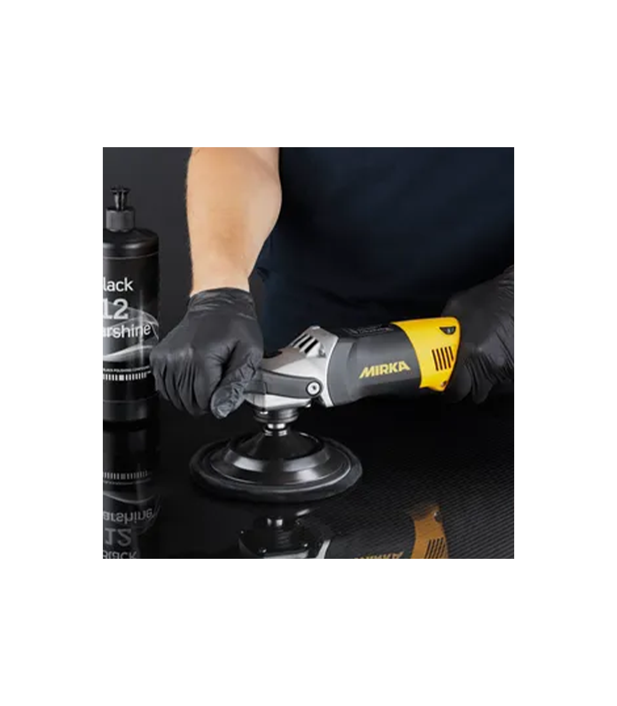 Peau de mouton Ø 150 mm noire MIRKA