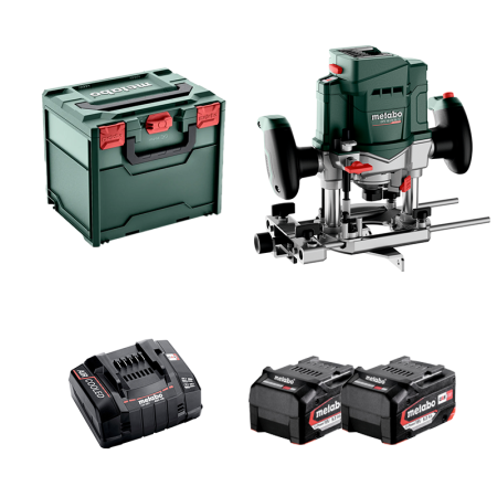 Défonceuse 18V OFV 18 LTX BL 12 + 2 batteries 18V 5,2 Ah + Chargeur rapide ASC 145 METABO