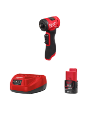 Meuleuse droite coudée M12 FDGA2-0 + 1 batterie 2 Ah 12 V + 1 chargeur C12C MILWAUKEE