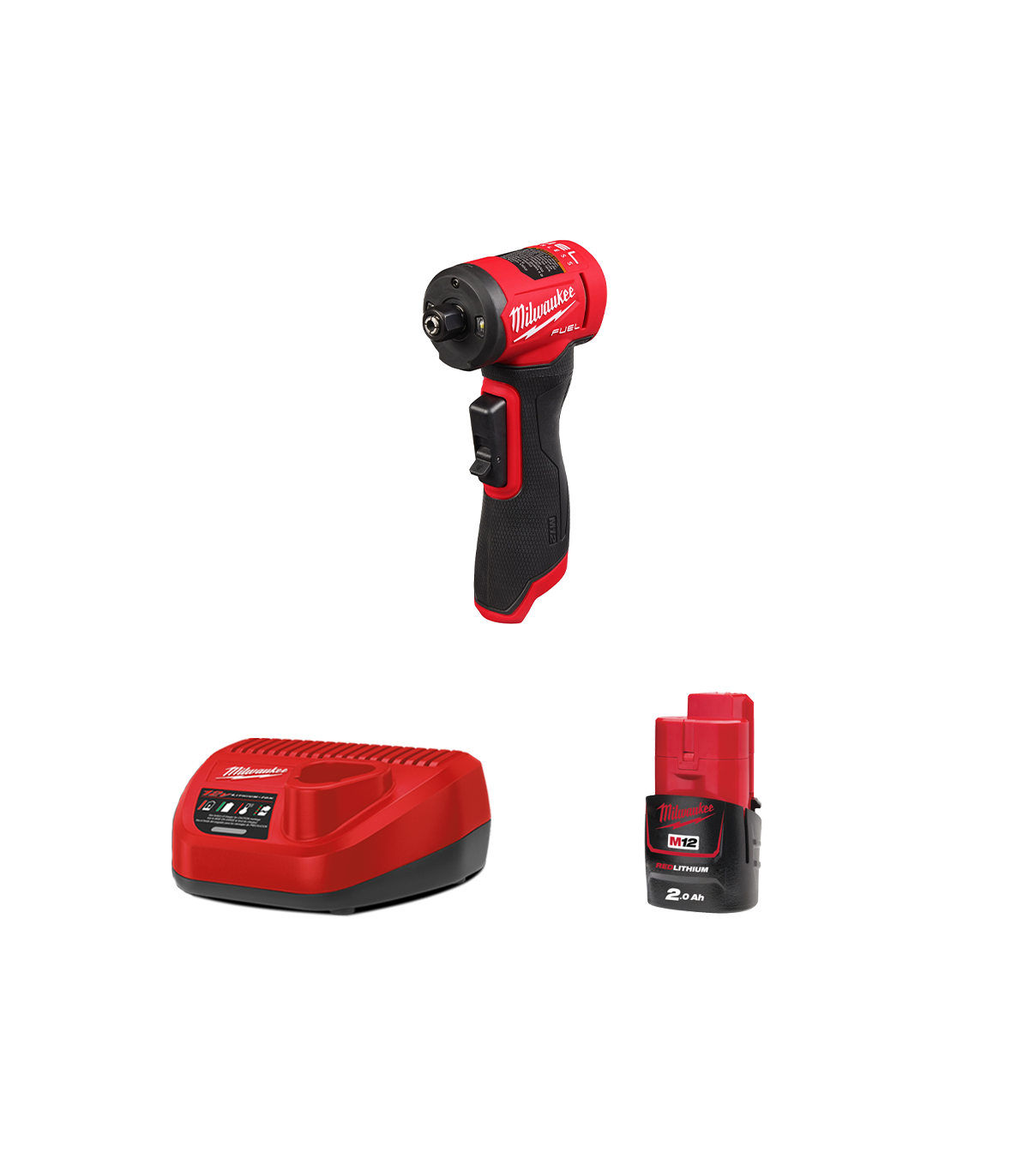 Meuleuse droite coudée M12 FDGA2-0 + 1 batterie 2 Ah 12 V + 1 chargeur C12C MILWAUKEE