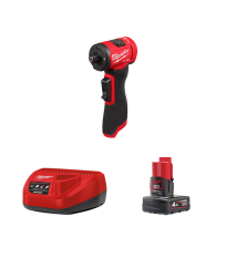 Meuleuse droite coudée M12 FDGA2-0 + 1 batterie 4 Ah 12 V + 1 chargeur C12C MILWAUKEE