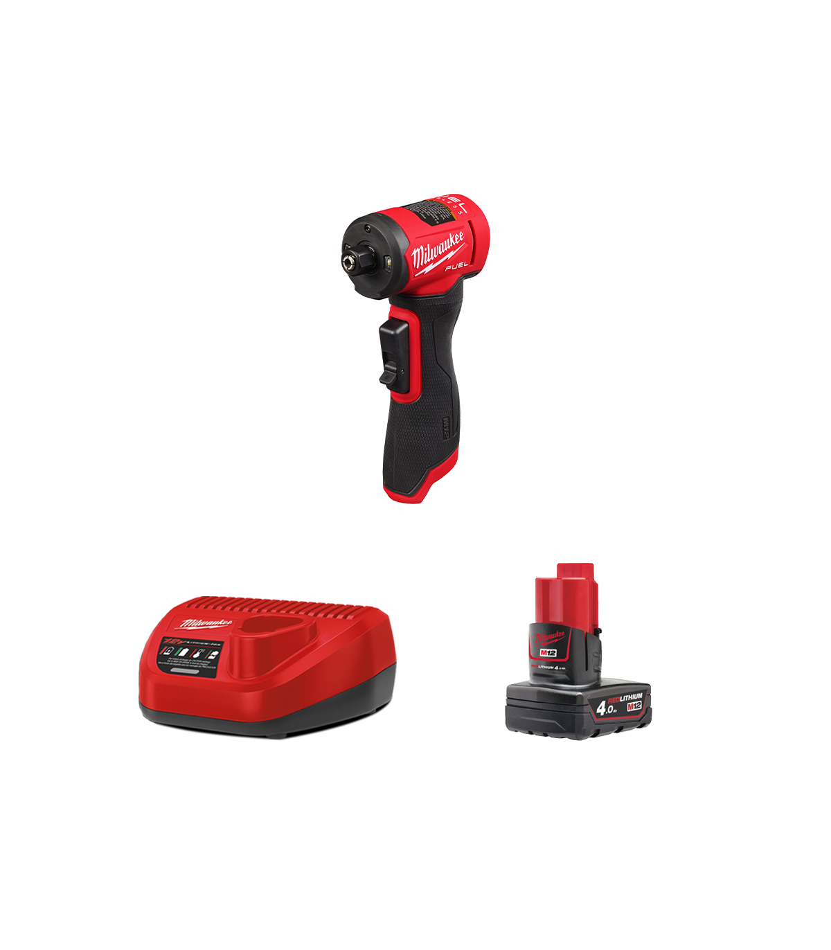 Meuleuse droite coudée M12 FDGA2-0 + 1 batterie 4 Ah 12 V + 1 chargeur C12C MILWAUKEE