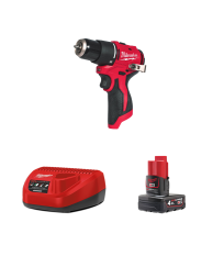 Perceuse visseuse à percussion 12V M12 BLPDRC-0 + 1 batterie 4 Ah 12 V + 1 chargeur C12C MILWAUKEE