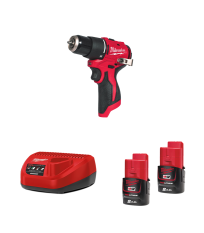 Perceuse visseuse à percussion 12V M12 BLPDRC-0 + 2 batteries 2 Ah 12 V + 1 chargeur C12C MILWAUKEE