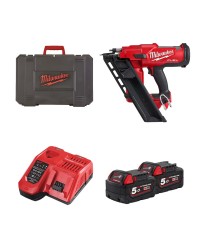 Cloueur de charpente M18 FFN-502C + 2 batteries 18V 5 Ah + 1 chargeur M12-18FC MILWAUKEE