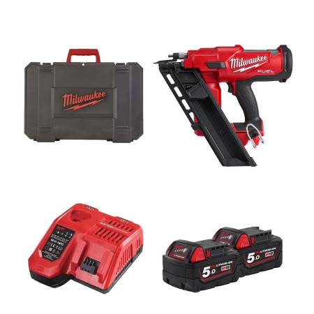 Cloueur de charpente M18 FFN-502C + 2 batteries 18V 5 Ah + 1 chargeur M12-18FC MILWAUKEE