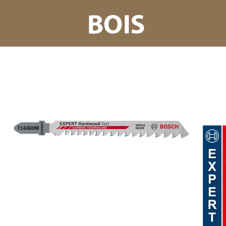 Lot de 3 lames de scie sauteuse 100 mm T 144 DHM Bois BOSCH