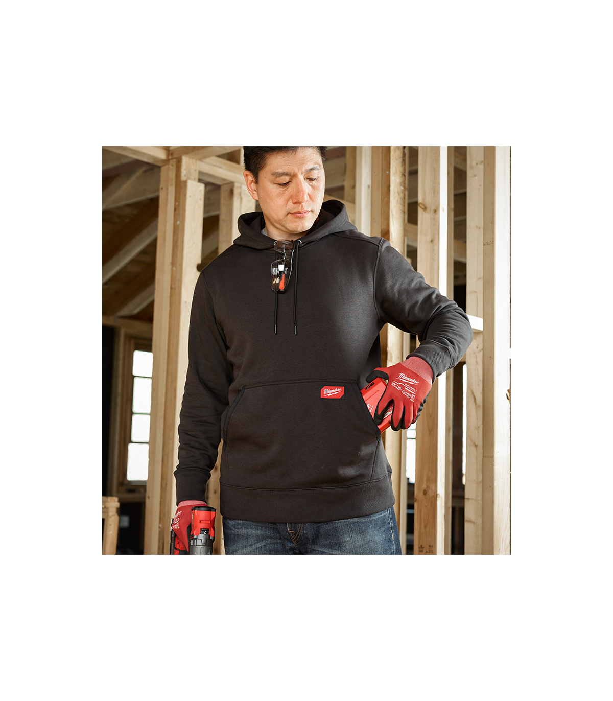 Sweat à capuche Mid weight noir MILWAUKEE