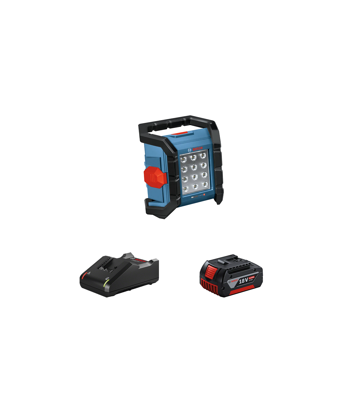Projecteur de chantier GLI 18V-1500 + 1 batterie GBA 18V 4 Ah + 1 chargeur GAL 18V-40 BOSCH