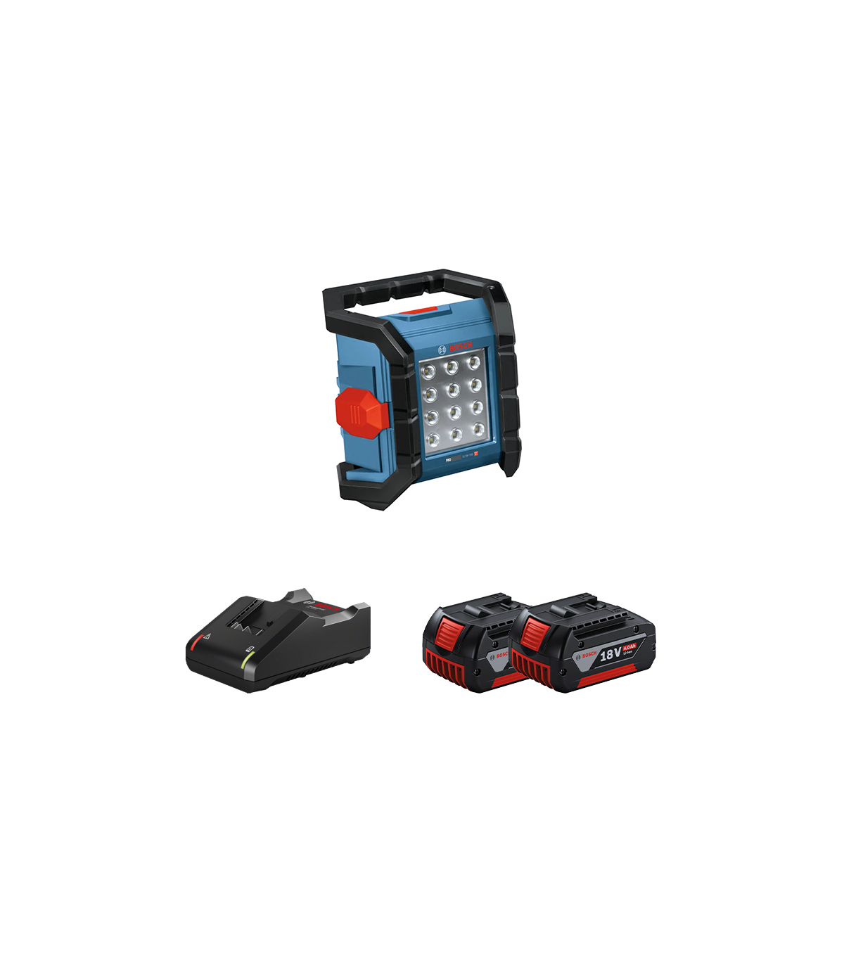 Projecteur de chantier GLI 18V-1500 + 2 batteries GBA 18V 4 Ah + 1 chargeur GAL 18V-40 BOSCH