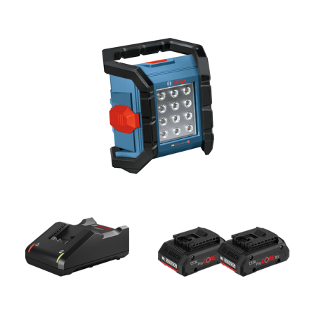 Projecteur de chantier GLI 18V-1500 + 2 batteries Procore 18V 4 Ah + 1 chargeur GAL 18V-40 BOSCH