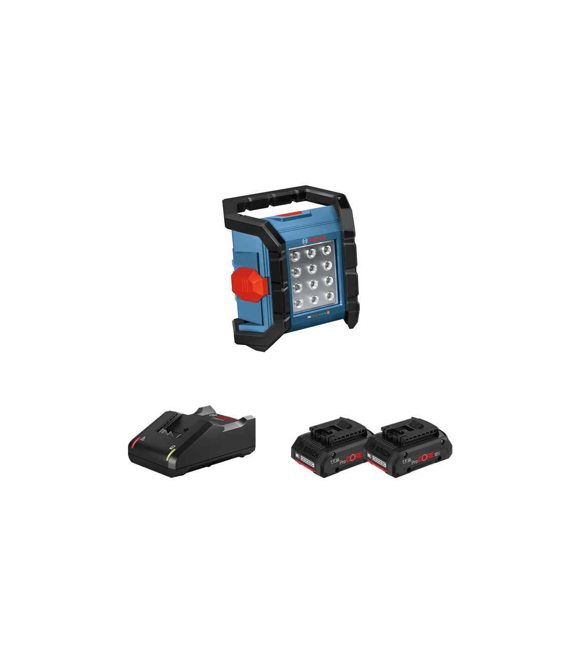 Projecteur de chantier GLI 18V-1500 + 2 batteries Procore 18V 4 Ah + 1 chargeur GAL 18V-40 BOSCH