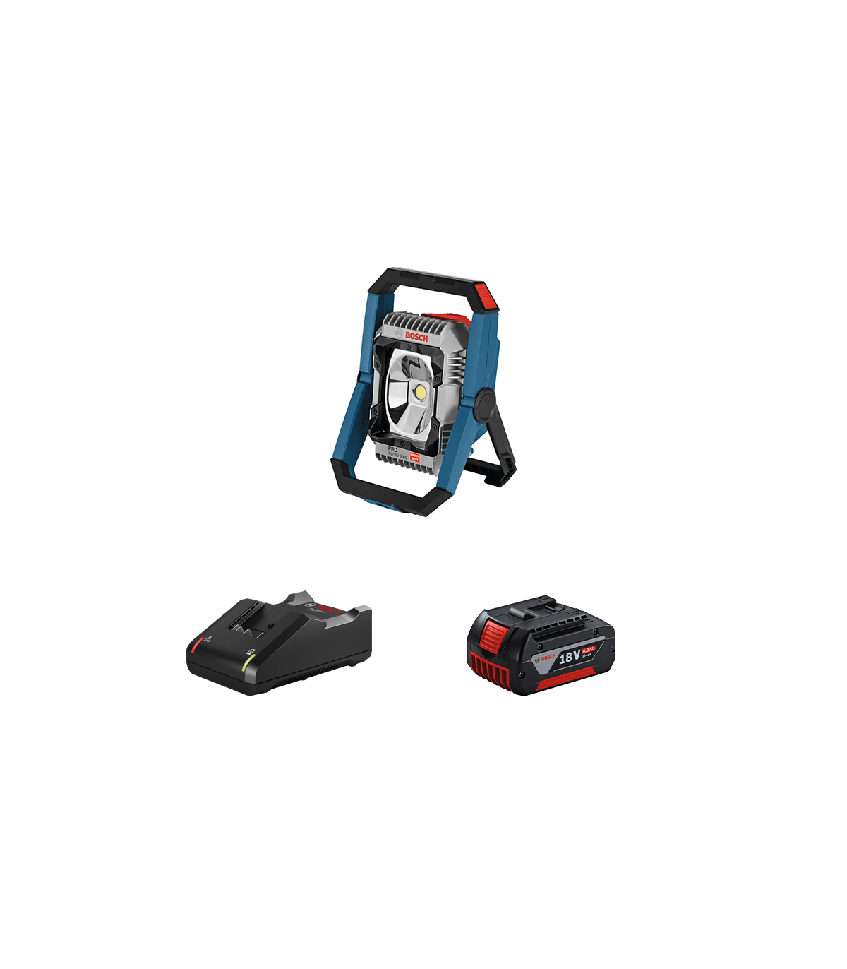 Projecteur de chantier GLI 18V-3000 + 1 batterie GBA 18V 4 Ah + 1 chargeur GAL 18V-40 BOSCH