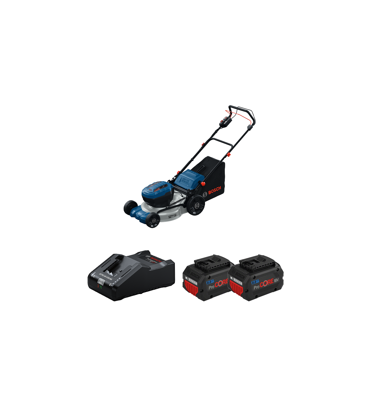 Tondeuse 2 x 18V GRA 18V2-46 SP + 2 batteries Procore 18V 8 Ah + 1 chargeur GAL 18V-160 BOSCH