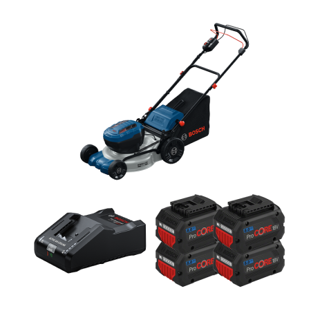 Tondeuse 2 x 18V GRA 18V2-46 SP + 4 batteries Procore 18V 8 Ah + 1 chargeur GAL 18V-160 BOSCH