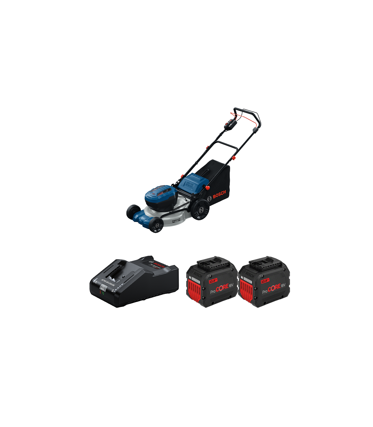 Tondeuse 2 x 18V GRA 18V2-46 SP + 2 batteries Procore 18V 12 Ah + 1 chargeur GAL 18V-160 BOSCH