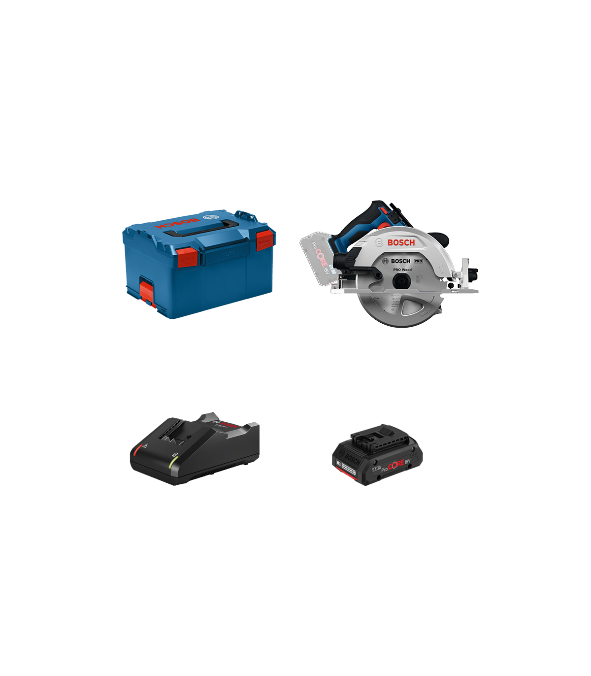 Scie circulaire Ø190 mm GKS 18V-68-2 + 1 batterie ProCore 18V 4 Ah + 1 chargeur GAL 18V-40 BOSCH