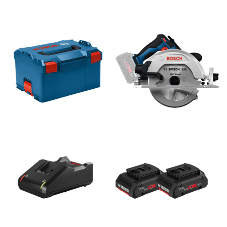 Scie circulaire Ø190 mm GKS 18V-68-2 + 2 batteries ProCore 18V 4 Ah + 1 chargeur GAL 18V-40 BOSCH