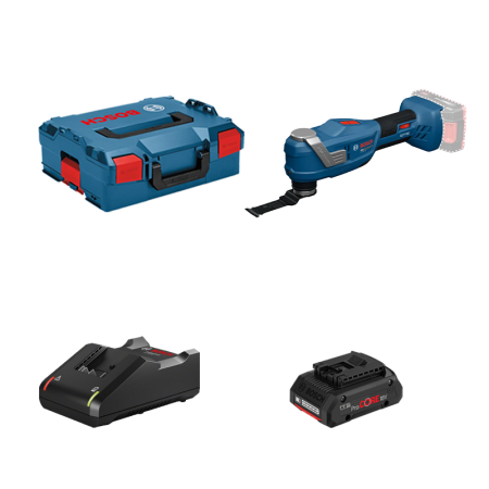 Découpeur-ponceur GOP 18V-30 + 1 batterie ProCore 18V 4 Ah + 1 chargeur GAL 18V-40 BOSCH