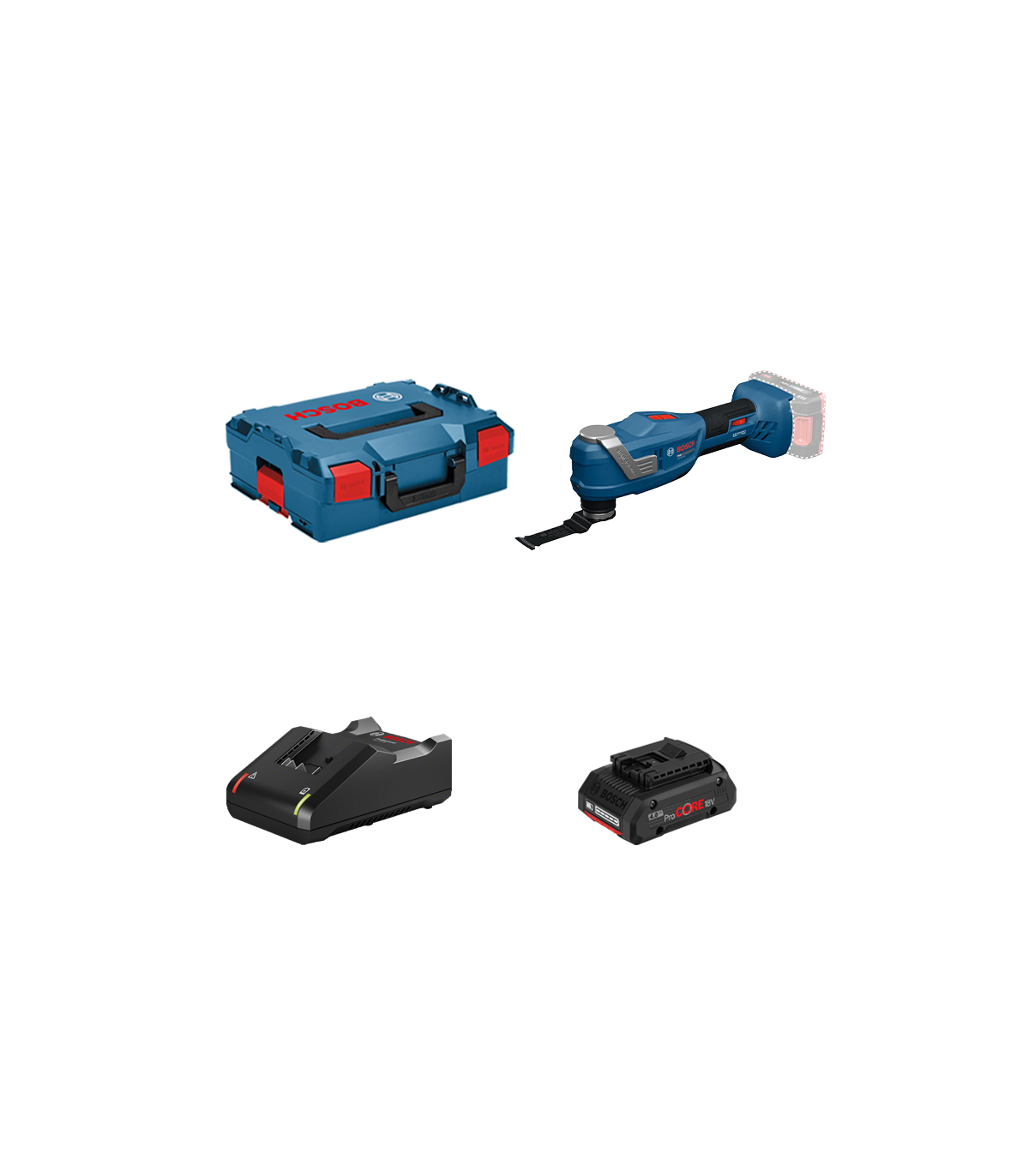 Découpeur-ponceur GOP 18V-30 + 1 batterie ProCore 18V 4 Ah + 1 chargeur GAL 18V-40 BOSCH