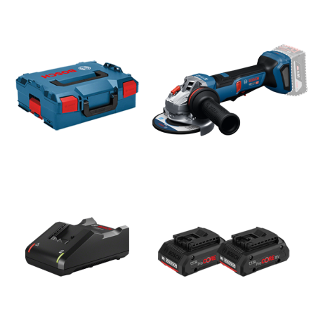 Meuleuse Ø125 mm GWS 18V-11 PS + 2 batteries ProCore 18V 4 Ah + 1 chargeur GAL 18V-40 BOSCH