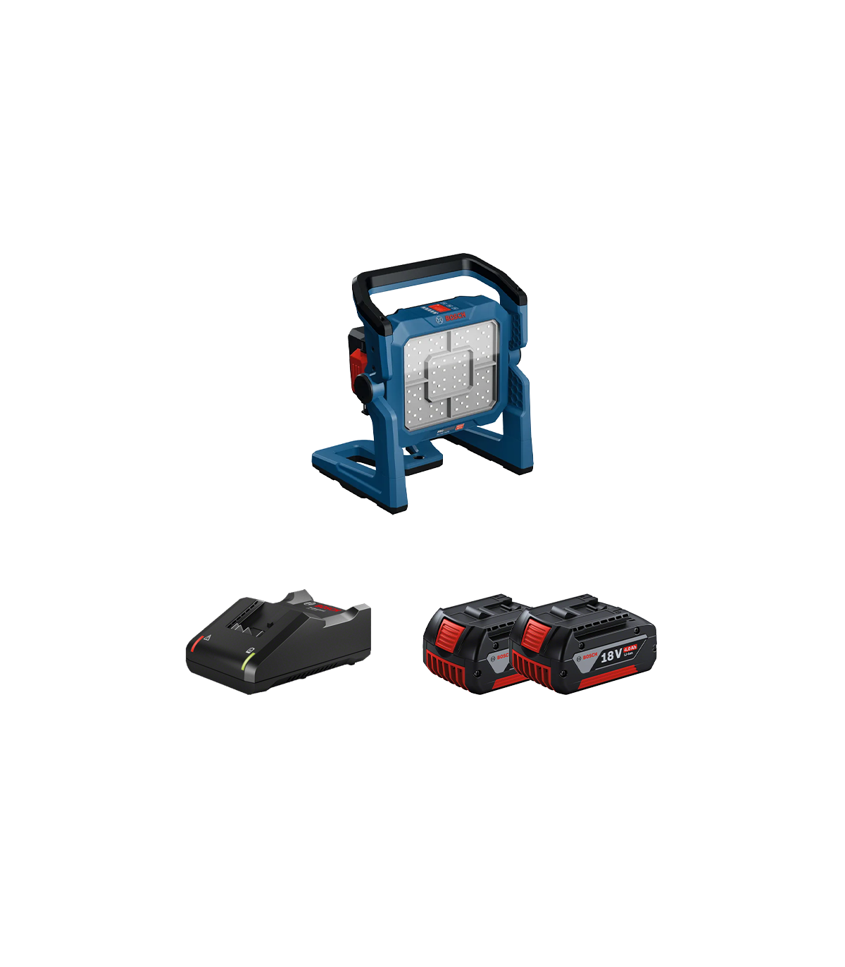 Projecteur de chantier GLI 18V-5000 + 2 batteries GBA 18V 4 Ah + 1 chargeur GAL 18V-40 BOSCH