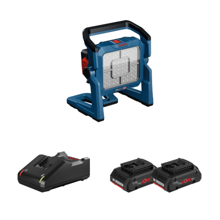 Projecteur de chantier GLI 18V-5000 + 2 batteries Procore 18V 4 Ah + 1 chargeur GAL 18V-40 BOSCH