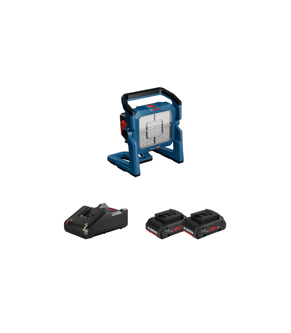 Projecteur de chantier GLI 18V-5000 + 2 batteries Procore 18V 4 Ah + 1 chargeur GAL 18V-40 BOSCH