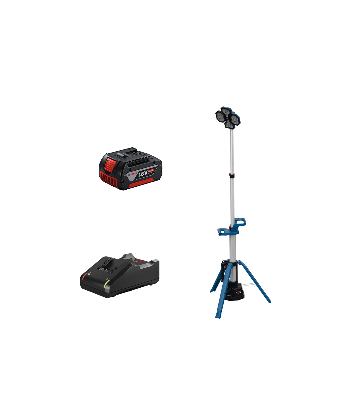 Projecteur de chantier GLT 18V-5000 + 1 batterie GBA 18V 4 Ah + 1 chargeur GAL 18V-40 BOSCH