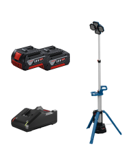 Projecteur de chantier GLT 18V-5000 + 2 batteries GBA 18V 4 Ah + 1 chargeur GAL 18V-40 BOSCH