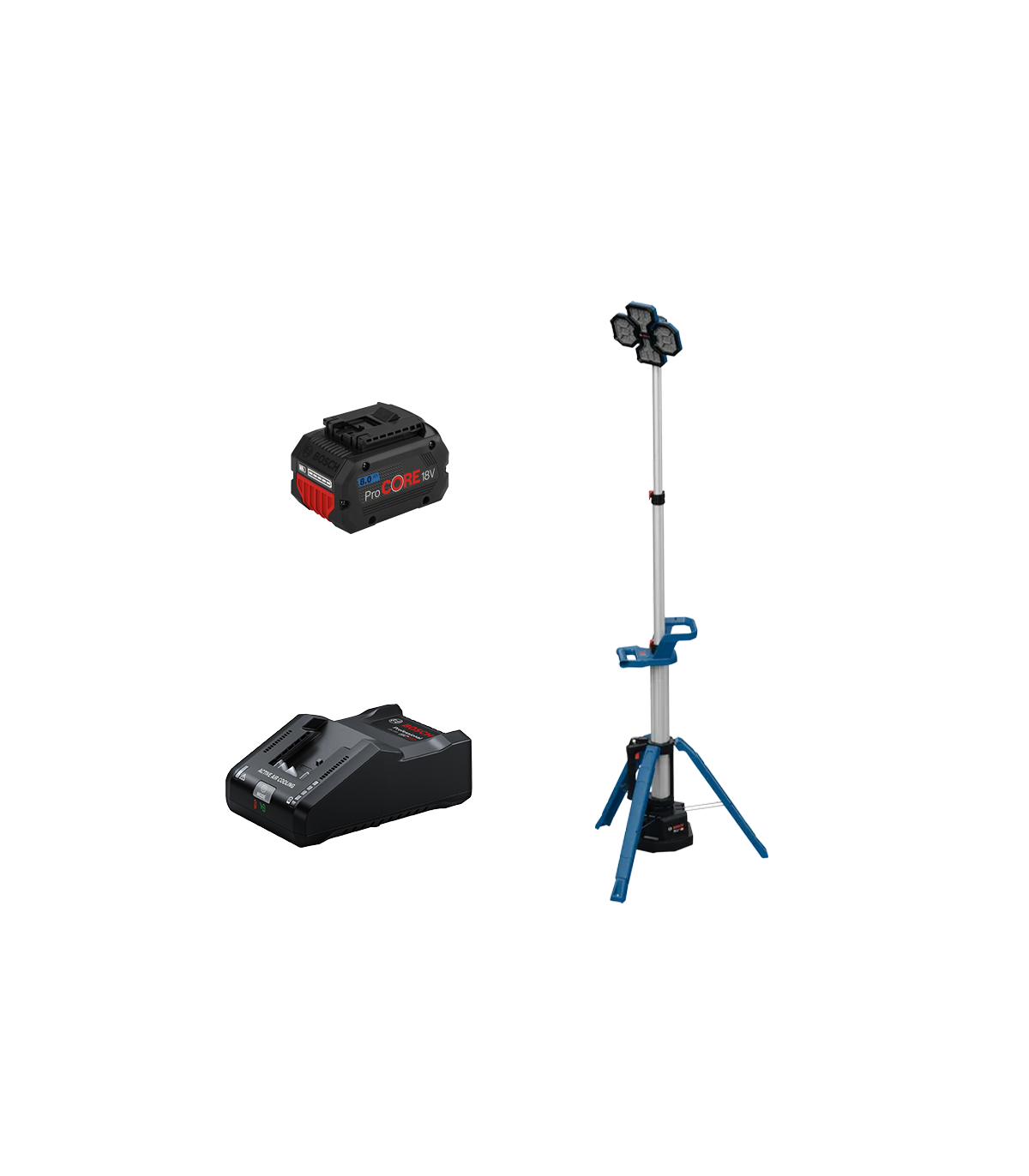 Projecteur de chantier GLT 18V-5000 + 1 batterie ProCore 18V 8 Ah + 1 chargeur GAL 18V-160 BOSCH