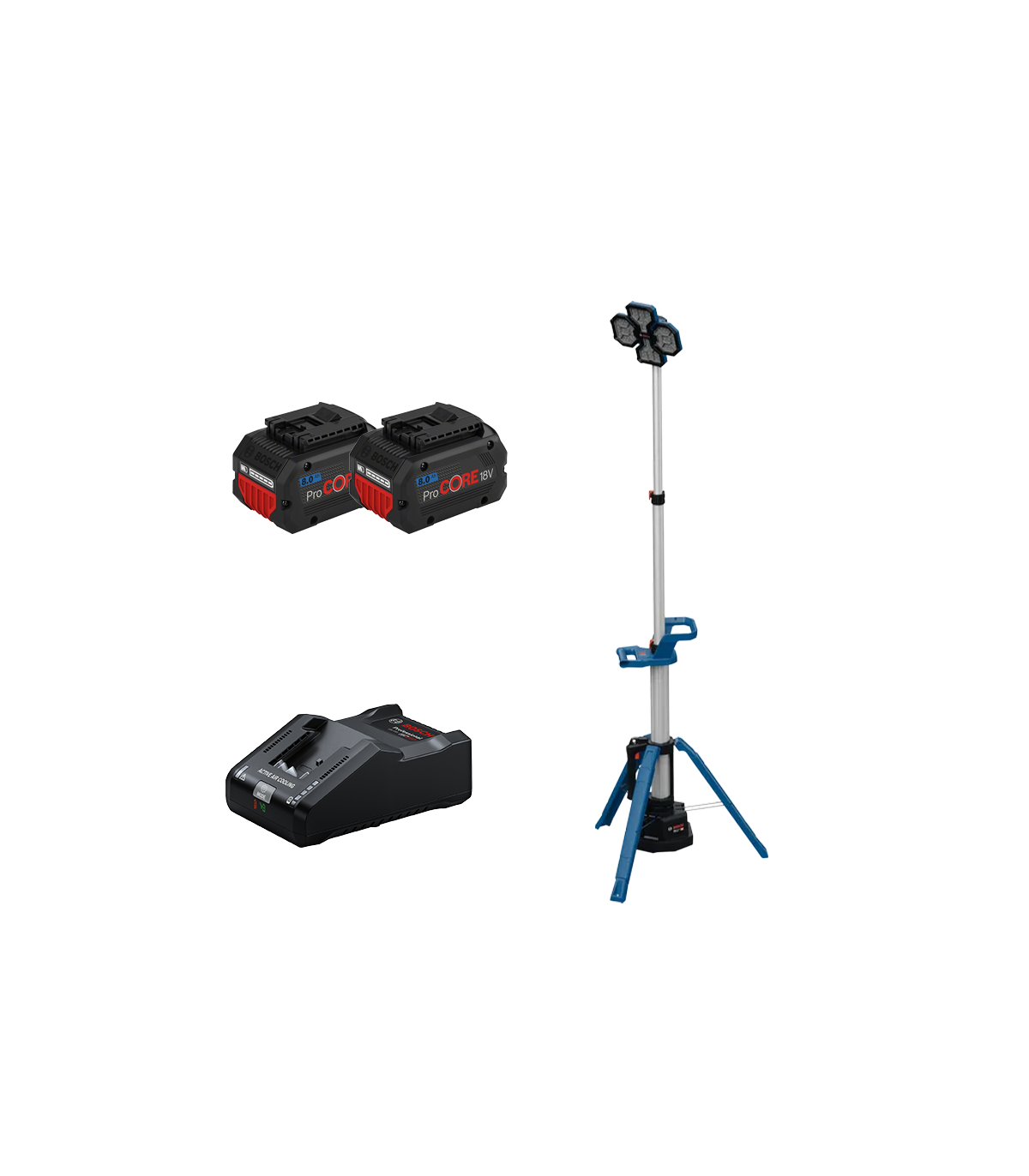 Projecteur de chantier GLT 18V-5000 + 2 batteries ProCore 18V 8 Ah + 1 chargeur GAL 18V-160 BOSCH